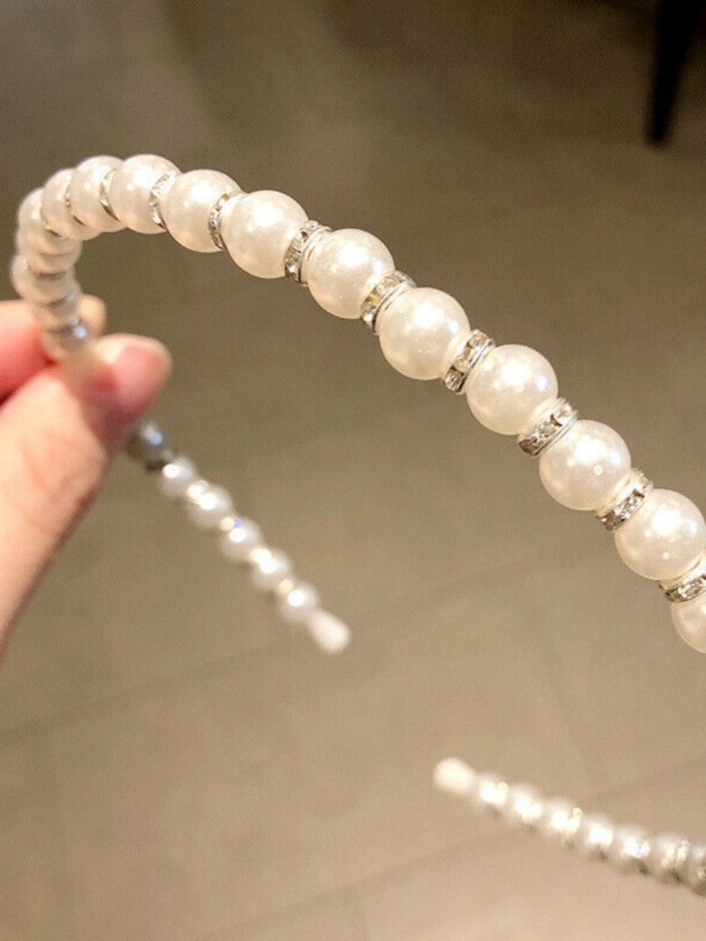 Women Girl's Pearl Headband Hairband Elegant Crystal Hair Band Accessories Prom